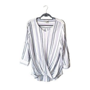 Christoper & Banks Striped Quarter Sleeve Shirt